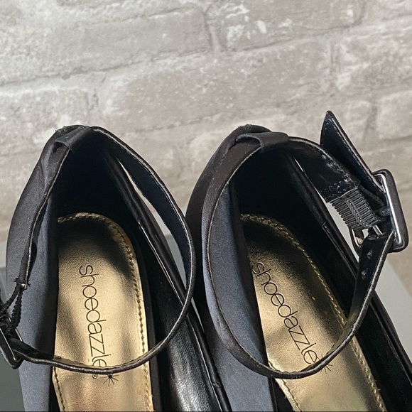 NWOT Shoe Dazzle Black Satin Heels - Picture 5 of 12